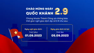 TCSC: THÔNG BÁO NGHỈ LỄ QUỐC KHÁNH 2/9